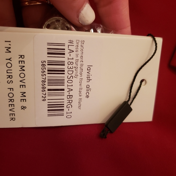 ❤️❤️Lavish Alice Bow Back Blazer Dress in Burgundy - Picture 11 of 13